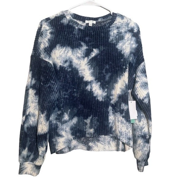 NWT Abound Tie Dye Blue Neck Pullover Sweatshirt Size S - Picture 2 of 3